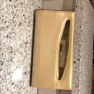 Stuart weitzman gold evening bag
